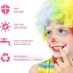 15 Färger Ansiktsmålningspalett, Tvättbar Ansikts- och Kroppsfärg för Halloweenfest Karneval><noscript><img width=