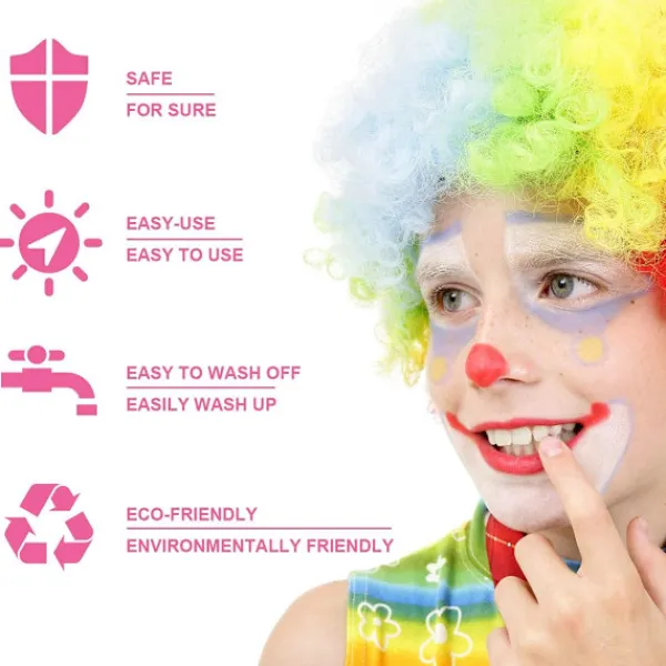 15 Färger Ansiktsmålningspalett, Tvättbar Ansikts- och Kroppsfärg för Halloweenfest Karneval> Smink