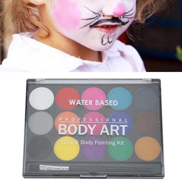 15 Färger Giftfritt Vattenbaserat Ansikts- och Kroppsmålningssminkset> Smink