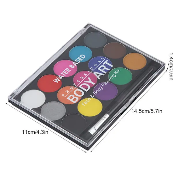 15 färger giftfritt vattenbaserat ansikts- och kroppsmålningssminkset> Smink
