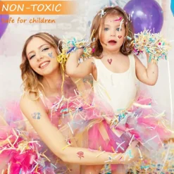 24 Färger Glitter Tatuering Set (200 Schabloner), Temporär Tatuering, Vattentät och Icke-Giftig Sh><noscript><img width=