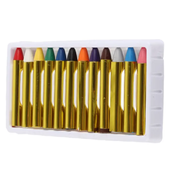 12 Färger Kropp Ansikte Målarpinnar Kritset Färgglad Målarpenna> Smink