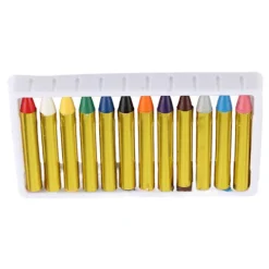 12 Färger Kropp Ansikte Målarpinnar Kritor Set Färgglada Målarpennor> Smink