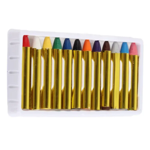 12 Färger Kropp Ansikte Målarpinnar Kritor Set Färgglada Målarpennor> Smink