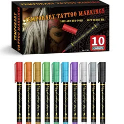 Archipelago 10 färger Kroppskonst Markeringspenna Kroppskonst Pennor Snabbtorkande Kroppskonst Penna Markering Huddesign Kroppskonst> Smink