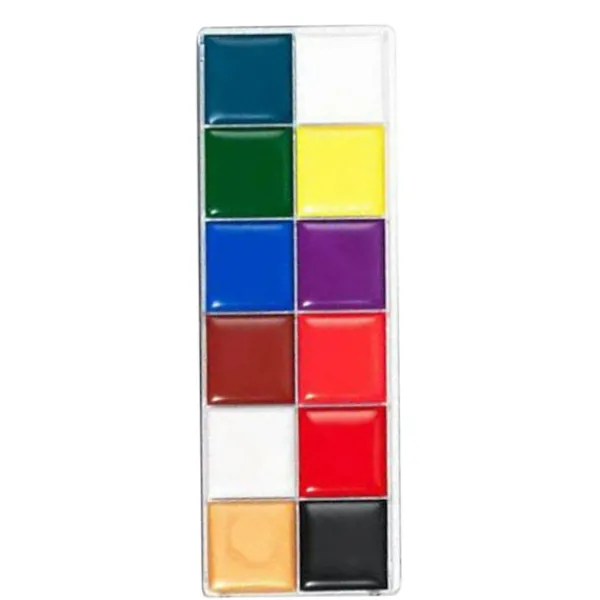 12 färger Kroppsmålningspalett Säkert ansikte Kroppsmålningsolja för Opera Professional Body Painting Show> Smink