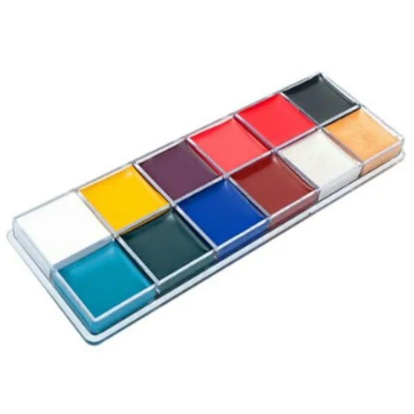 12 färger Kroppsmålningspalett Säkert ansikte Kroppsmålningsolja för Opera Professional Body Painting Show> Smink