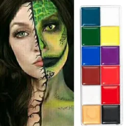 12 färger Kroppsmålningspalett Säkert ansikte Kroppsmålningsolja för Opera Professional Body Painting Show><noscript><img width=