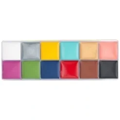 12 Färger 100ml Vattenbaserad Snabbtorkande Kroppsfärg Palett Professionell Kosmetika DIY för Fest, SD><noscript><img width=