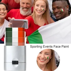 FJORD 3 Färger Patriotisk Ansiktsfärg Atleter Sportfans Vuxna Barn Ansiktsmålningskräm Sportevenemang><noscript><img width=