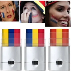 GIFT OF G 3 Färger Patriotisk Ansiktsfärg Atleter Sportfans Vuxna Barn Ansiktsmålningskräm Sportevenemang><noscript><img width=