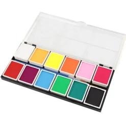 12 Färger Vattenbaserad Kropps- och Ansiktsfärg Halloween Party Bollspel Fan DIY Fancy Makeup Pigment> Smink