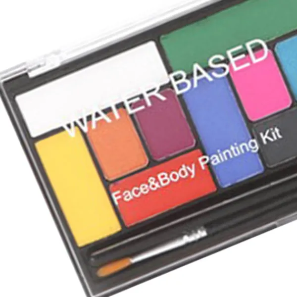 15 färger vattenbaserad sminkpalett professionell kroppsmålning sminkpalett för Halloween> Smink