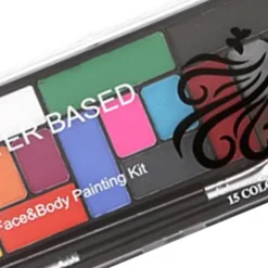 15 färger vattenbaserad sminkpalett professionell kroppsmålning sminkpalett för Halloween><noscript><img width=