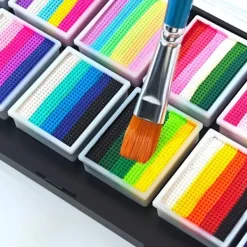 12 färger vattenlöslig regnbåge palett barn's ansikte kropp färg halloween scen makeup><noscript><img width=