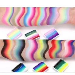 12 färger vattenlöslig regnbåge palett barn's ansikte kropp färg halloween scen makeup><noscript><img width=