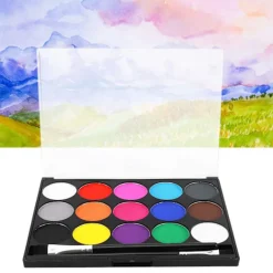 15 Färgers Ansikts- och Kroppsfärgset Giftfri Vattenlöslig Sminkverktyg><noscript><img width=