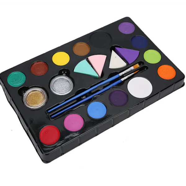 14 Färgers Ansikts- och Kroppsfärg Pigment Set Halloween Smink Cosplay Målningskit> Smink