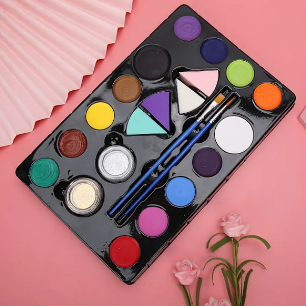 14 Färgers Ansikts- och Kroppsfärg Pigment Set Halloween Smink Cosplay Målningskit> Smink