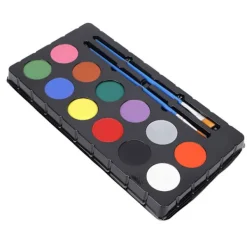 12 Färgers Livsmedelsgodkänd Ansiktsfärg Kit DIY Lättviktig Portabel Lätt att Använda><noscript><img width=