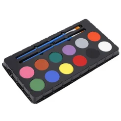 12 Färgers Livsmedelsgodkänd Ansiktsfärg Kit DIY Lättviktig Portabel Lätt att Använda><noscript><img width=
