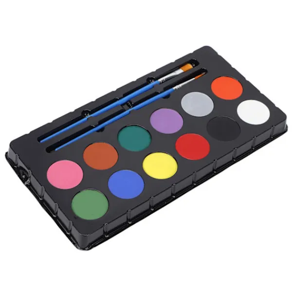 12 Färgers Livsmedelsgodkänd Ansiktsfärg Kit DIY Lättviktig Portabel Lätt att Använda> Smink