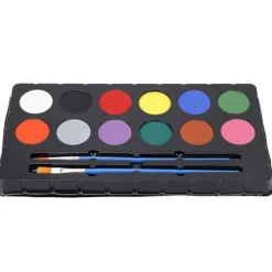 12 Färgers Livsmedelsgodkänd Ansiktsfärg Kit DIY Lättviktig Portabel Lätt att Använda><noscript><img width=