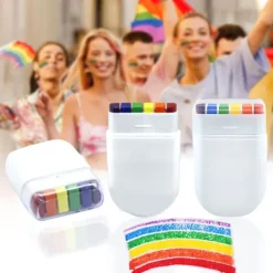 其他 6 färgers regnbågsansiktsfärg Världscupen Europacupen ansiktsmålning 2 st> Smink