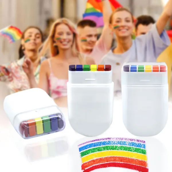 其他 6 färgers regnbågsansiktsfärg Världscupen Europacupen ansiktsmålning 2 st> Smink