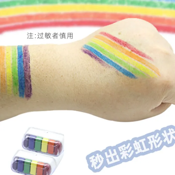 其他 6 färgers regnbågsansiktsfärg Världscupen Europacupen ansiktsmålning 2 st> Smink