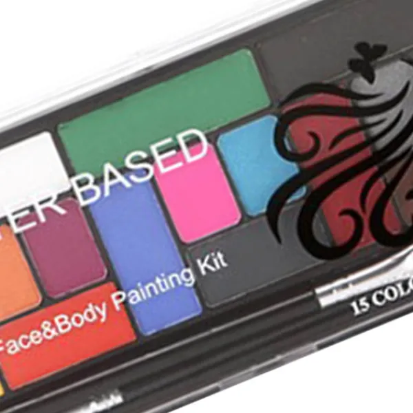 15 Färgers Vattenbaserad Sminkpalett Professionell Kropps- och Ansiktsfärg för Halloween> Smink