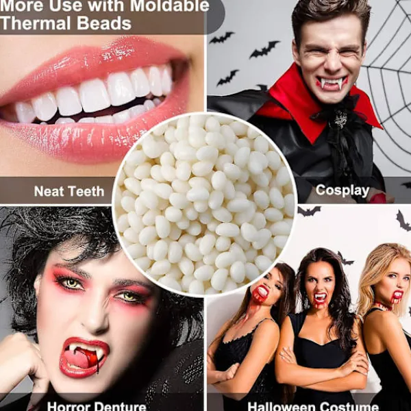 50 G Tandfast Tandgel Temporärt Reparationskit Formbar Termisk Passform Pärlor Tandgranulat Lim Falska Tänder För Halloween Läskigt (50g)> Tillbehör