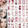 30 Halloween - Sår tatuering / Tatuerings klistermärken> Smink