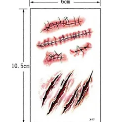 30 Halloween - Sår tatuering / Tatueringsdekaler> Smink