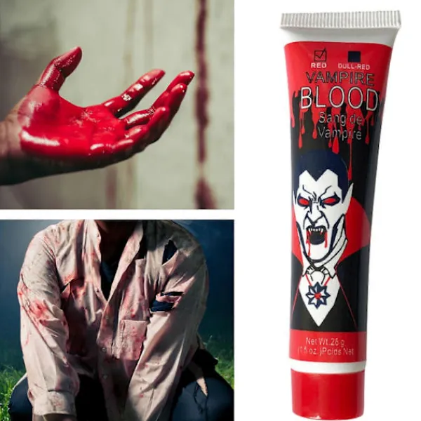 2025 Halloween Kräkande Blod Rekvisita Cosplay Simulering Blod Artificiellt Blod> Smink