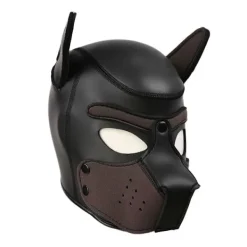 2019 Helt Ny Trendig Vadderad Latex Gummi Rollspel Hundmask Valp Cosplay Hel Huvud med Öron 4 Färger~04221> Masker