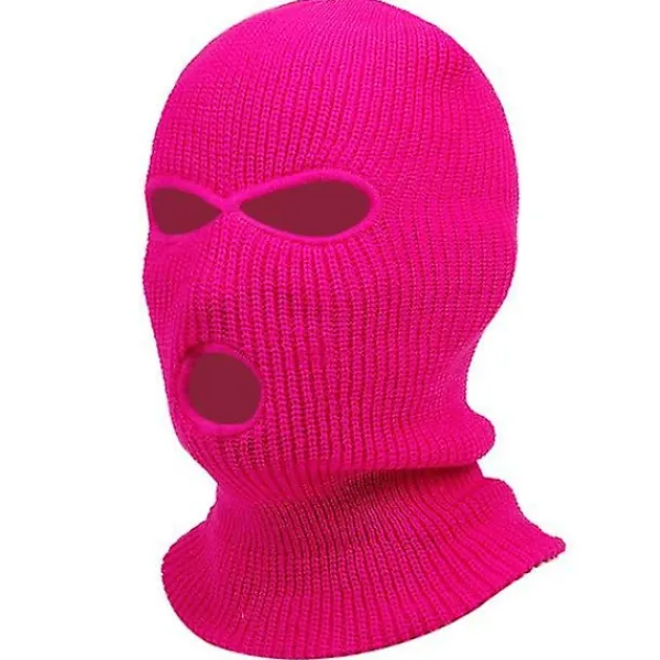 3 hål vinter varm unisex balaclava mask-färg: rosa> Masker