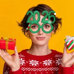 2026 Julglasögon, fotorekvisita barnpresent Nyårsfestdekorationer Julklapp><noscript><img width=