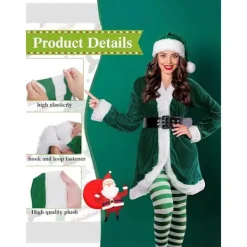 2025 Julkostym Cosplay-dräkt Jultomten Dam Grönhårig Monster Grinchen Festdräkt XXL> Dräkter