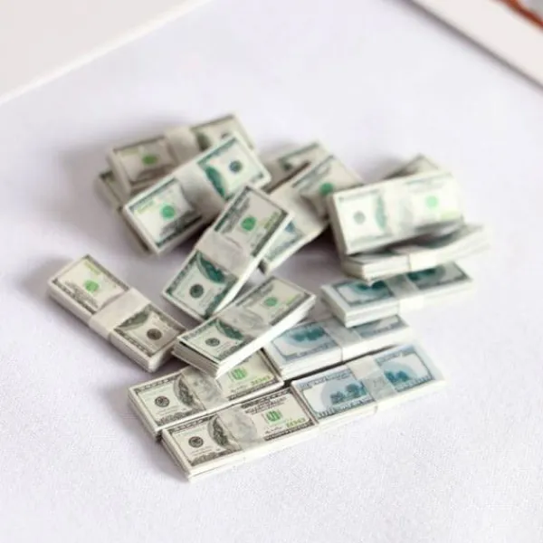150 magiska rekvisita falska dollarvaluta leksakssedlar miniatyrer miniatyrer sedlar> Tillbehör