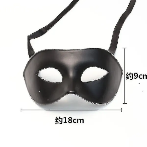 2* Mask, Svart Matt Klassisk Stil Venetiansk Mask, Maskerad, Burlesk Bal Maskerad (Svart One Size)> Masker