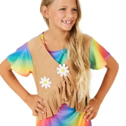 tectake 900202 Maskeraddräkt Hippie Blomsterbarn 128 (7-8y)><noscript><img width=