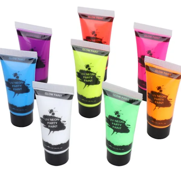 10 ml kropps- och ansiktsfärg med svart ljus, fluorescerande kropps- och ansiktsfärg> Smink
