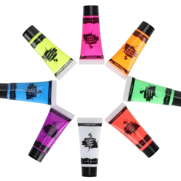 10 ml kropps- och ansiktsfärg med svart ljus, fluorescerande kropps- och ansiktsfärg> Smink