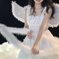 LAIQIANKUI 100% New-angel Wings, Light Up Angel Wings och Halo med LED-ljus 65*35cm><noscript><img width=