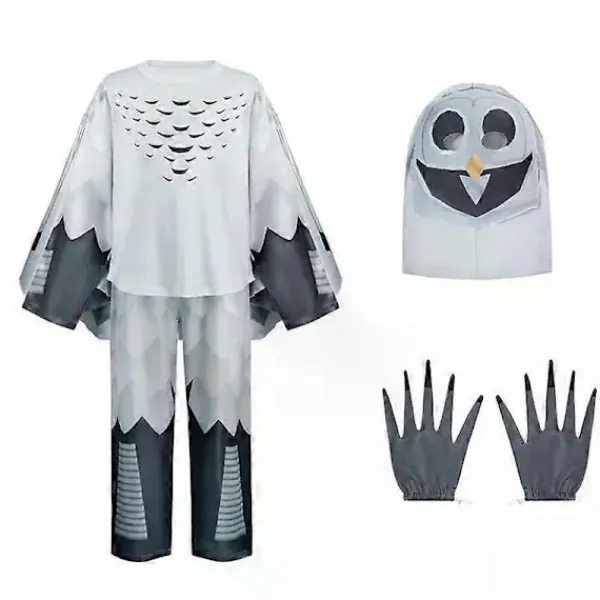 2025 99-nätters i skogen hjortdräkt uggla skog cosplay kostym halloween djur topp byxor mask handske cosplay kostym 150> Dräkter