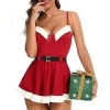 2024 Ny Dam Juldräkt Vuxen Sexig Kostym Fru Jultomten Cosplay Fest Jul Mini Klänningar (M Röd)[CO]> Dräkter