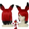 2024 ny modell Anime Hazbin Hotel ALASTOR peruk med öra Cosplay kostym värmebeständig syntetiskt hår män kvinnor peruker> Peruker