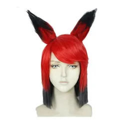 2024 ny modell Anime Hazbin Hotel ALASTOR peruk med öra Cosplay kostym värmebeständig syntetiskt hår män kvinnor peruker><noscript><img width=
