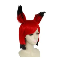 2024 ny modell Anime Hazbin Hotel ALASTOR peruk med öra Cosplay kostym värmebeständig syntetiskt hår män kvinnor peruker><noscript><img width=